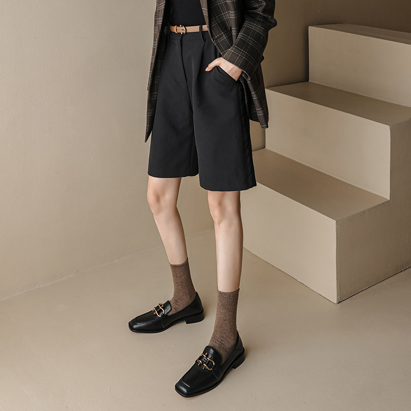 British Wind ~ Spring and summer 2023 new metal button head can step on a foot of Lefu shoes