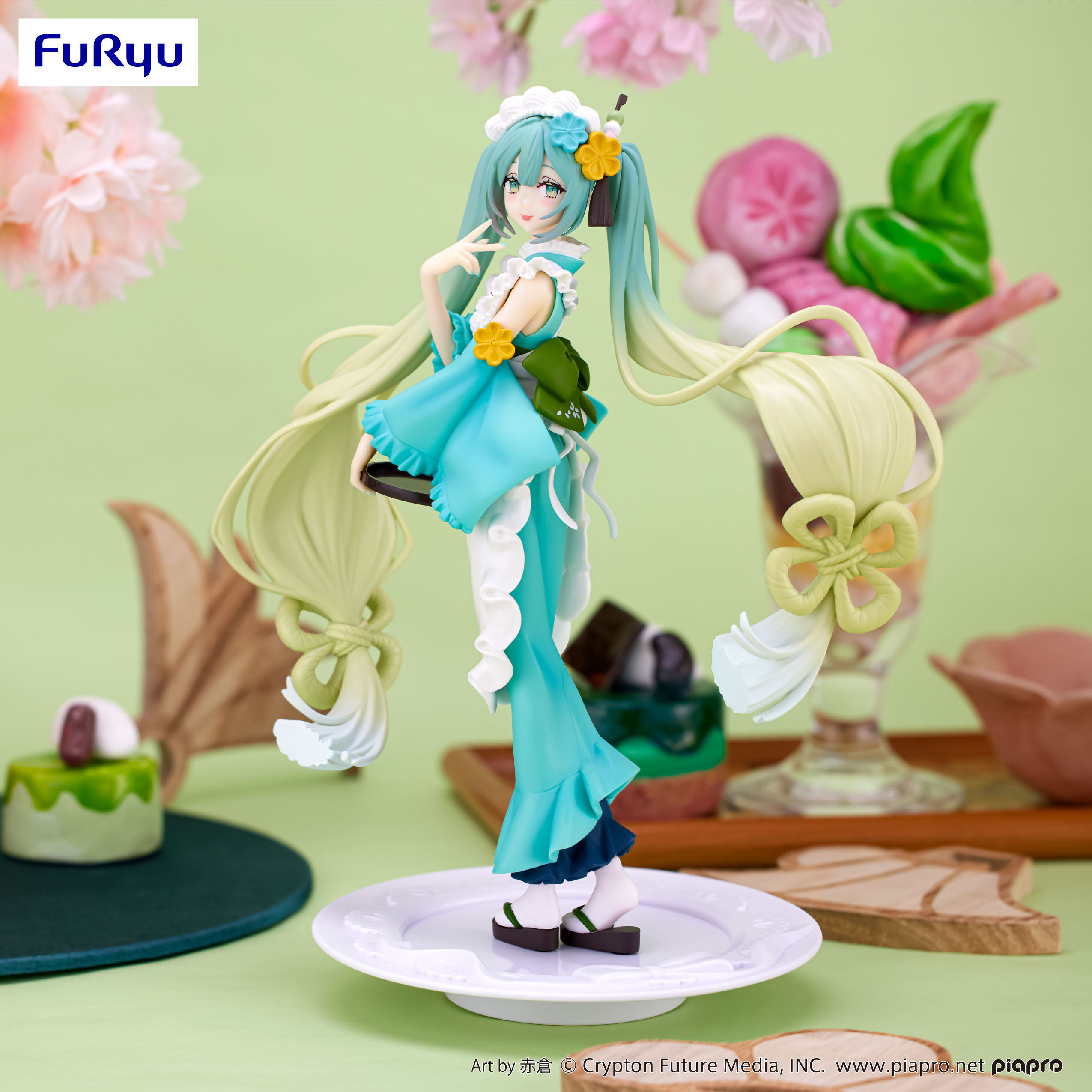 Piapro Characters Hatsune Miku Exceed Creative Figure Sweet Sweets Matcha Parfait, Hakka 21cm (FuRyu)