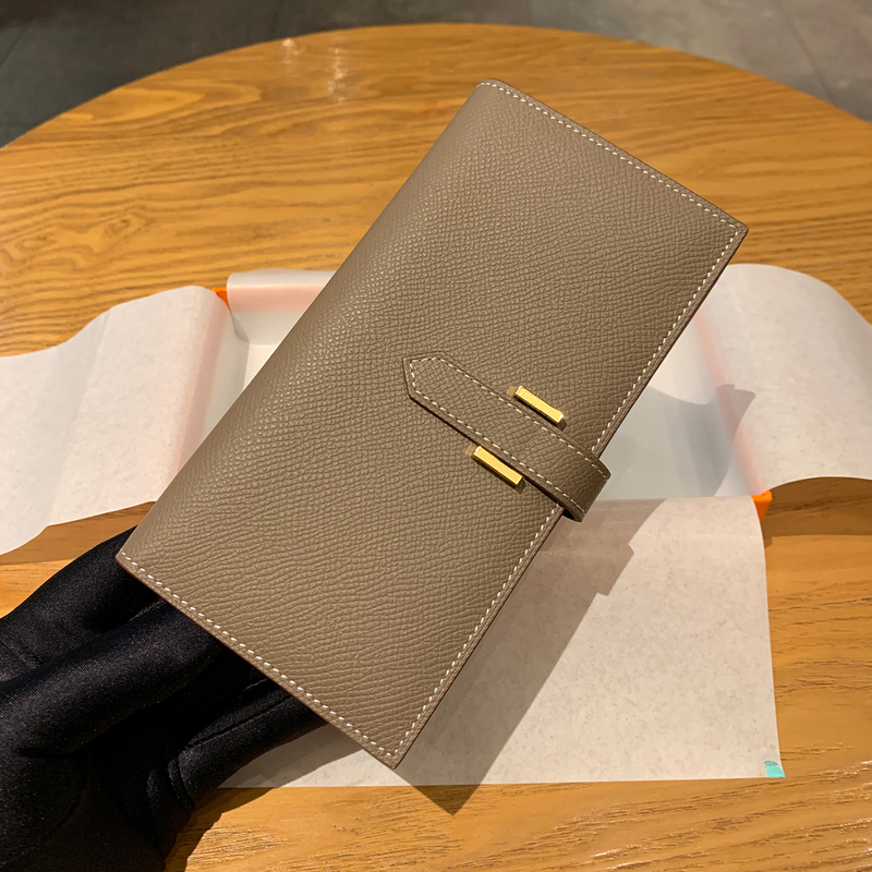 Long Wallet for Women, First-Layer Cowhide, Men's Drawstring Wallet, Palm Print Ep Leather, Bi-Fold Multifunctional Suit Wallet