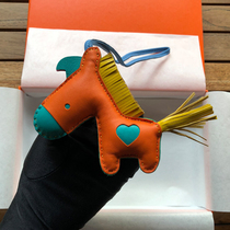 Leather New Pony pendant head layer sheepskin bag hanging bag ornaments bag accessories cute backpack hanging female tassels