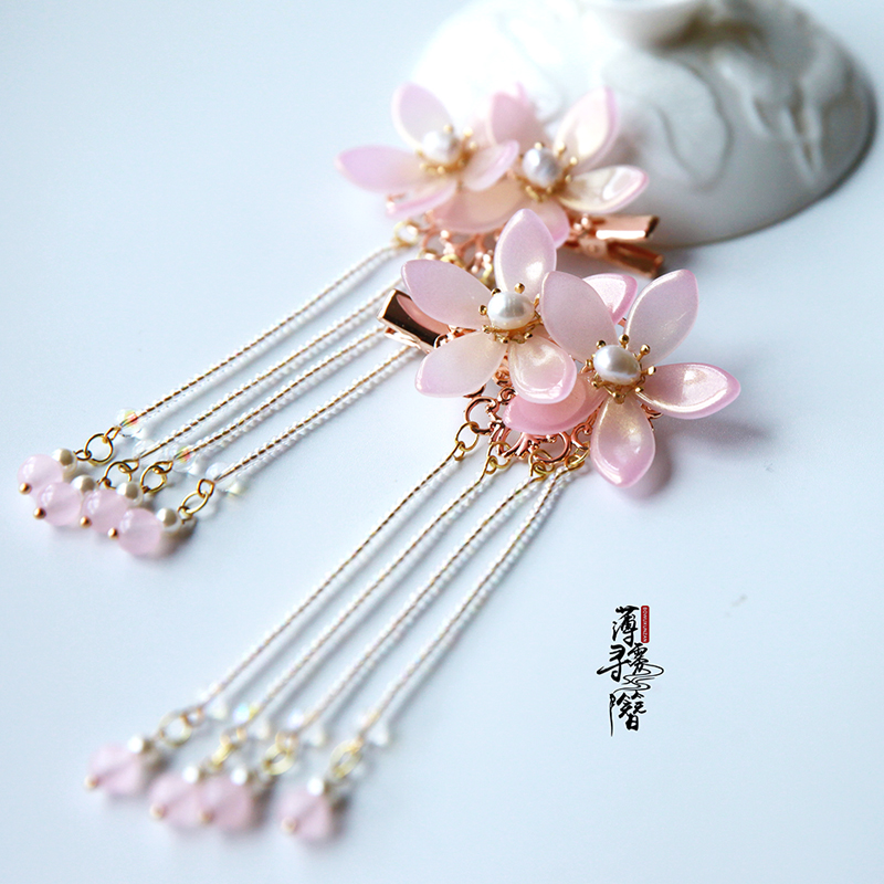 Mist Hunting Original Handmade Han Clothing Headwear Accessories Antique Cos Step Rolling Tassel Edge Clip Hair Clip