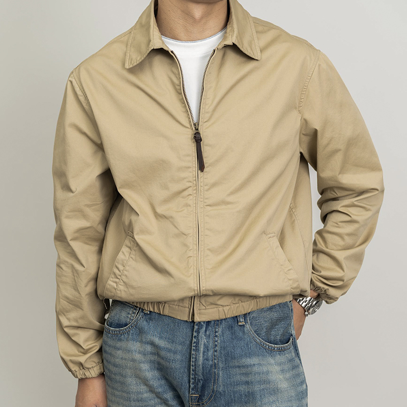 Old Money Style Classic Khaki Lapel Work Jacket for Men, Spring and Autumn Thin Versatile Casual Executive Jacket