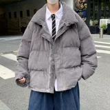 Вельветовый демисезонный пуховик, куртка для влюбленных, увеличенная толщина, свободный крой