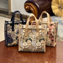 Japan-ROK canvas handbag Makeup Bag Animal Printed Fashion Mommy Multifunctional Rice Bag Wash Bath cashier bag