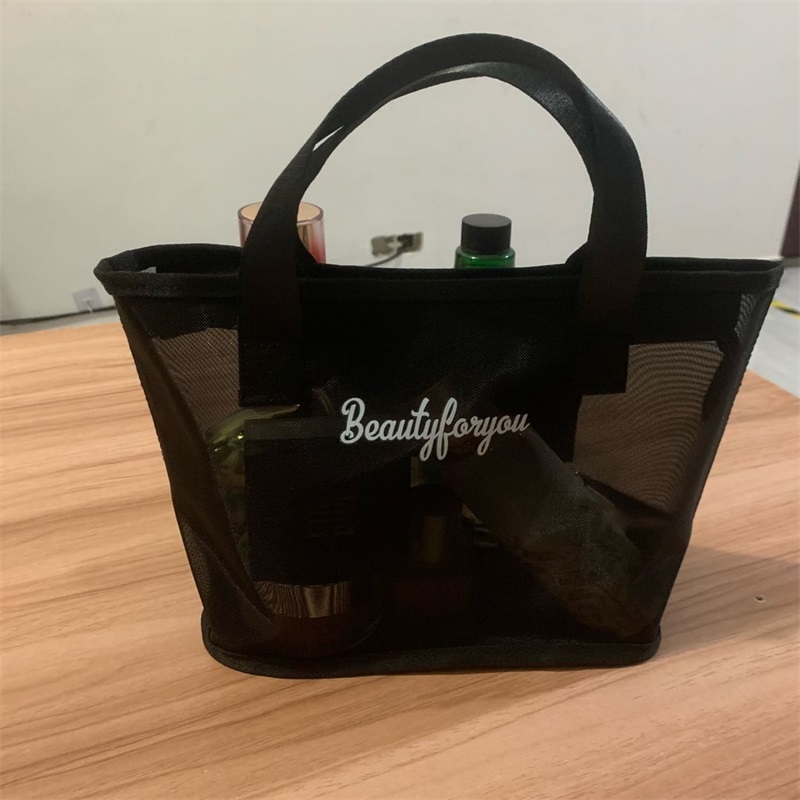 2020 Mesh Yarn Simple And Transparent Makeup Bag Multifunction Document Containing White Collar Tonic Makeup Color Makeup Delicate Wash Bag