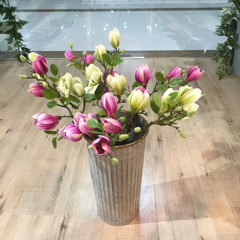 Cảm giác mới pu4 đầu mộc lan hoa nhân tạo trang trí nội thất hoa phòng khách để bàn trưng bày hoa siêu thực tế hoa - Hoa nhân tạo / Cây / Trái cây cây mai giả trang trí tết