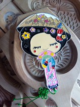 Korea imported portable handle beauty makeup mirror Hand-held metal ethnic style mirror