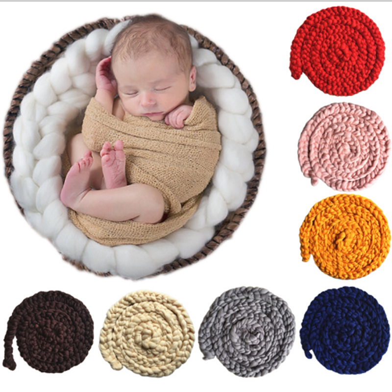 New baby photography props Baby photo Twist blanket Hand-woven twist braids Iceland wool