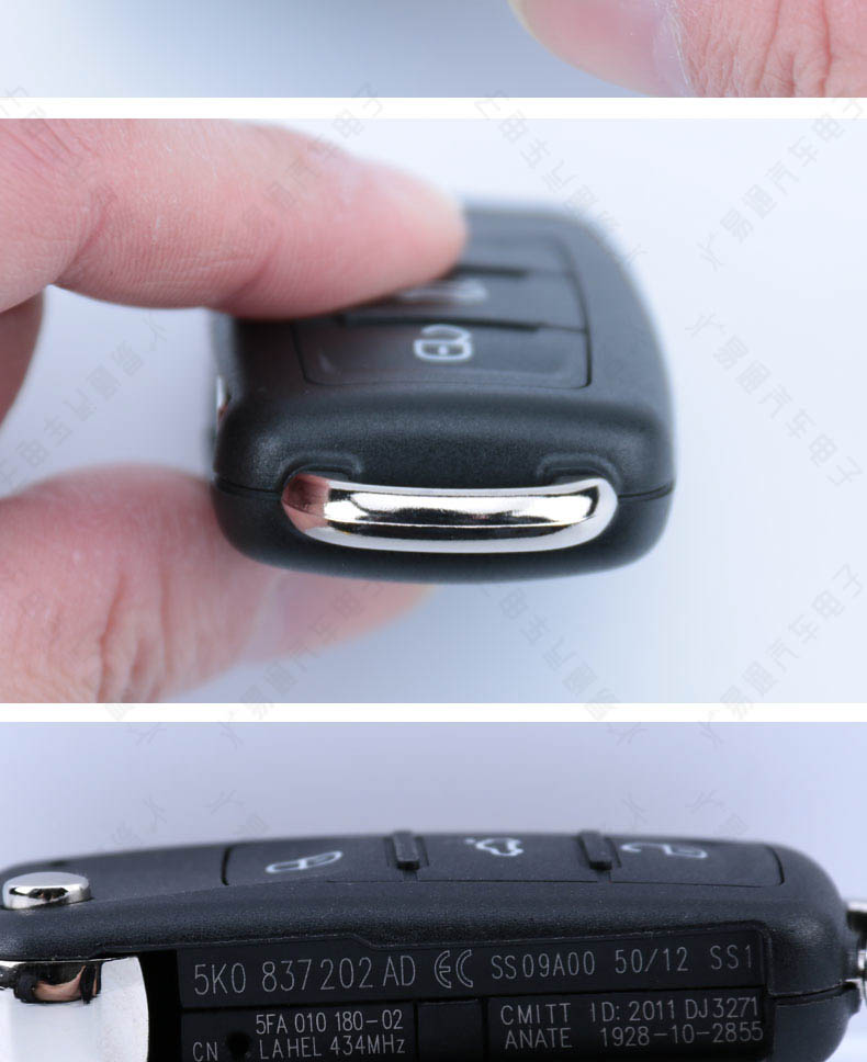Suitable for new Volkswagen 202AD folding shell 2 3 key Tiguan Sagitar Lavida Bora car folding remote control key Shell