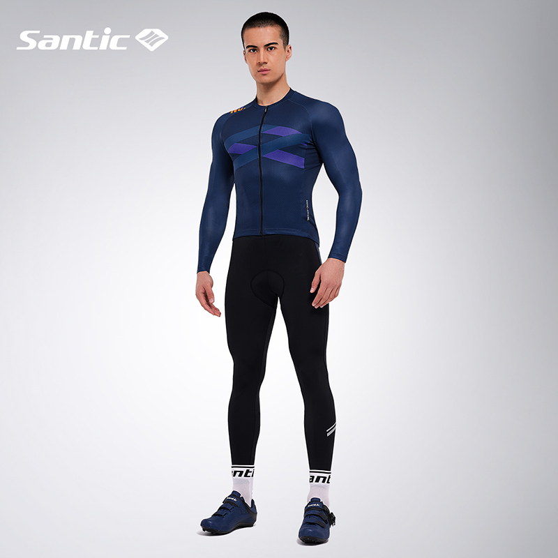 New santic Sendi passenger cycling suit long sleeve road mountaineering bike pants with cushion male