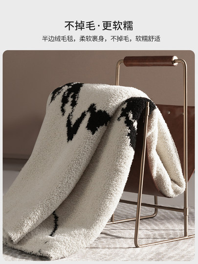 Высококачественное полубархатное одеяло класса А, одеяло для дивана, офисное одеяло для сна, одеяло для отдыха, одеяло с шалью, авиационное одеяло