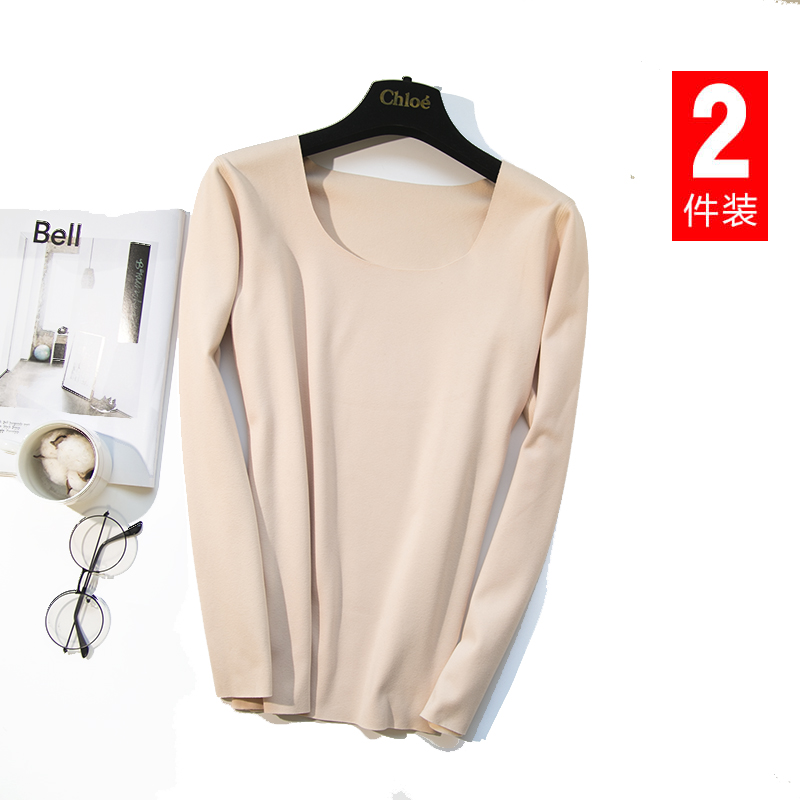 Duvet Without Mark Fever Coat Woman Self single piece thickened Garveled body beating bottom autumn clothes Winter fever with long sleeve blouse