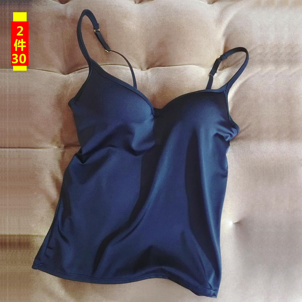 Spring and summer white no steel ring one-piece with chest pad adjustable camisole women's bottoming shirt outerwear bottoming underwear