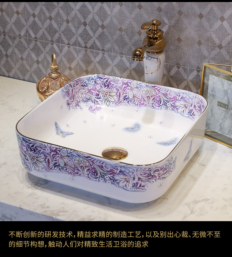 M letters birds ceramic art on the stage basin flower figure toilet lavabo oval lavatory basin household balcony