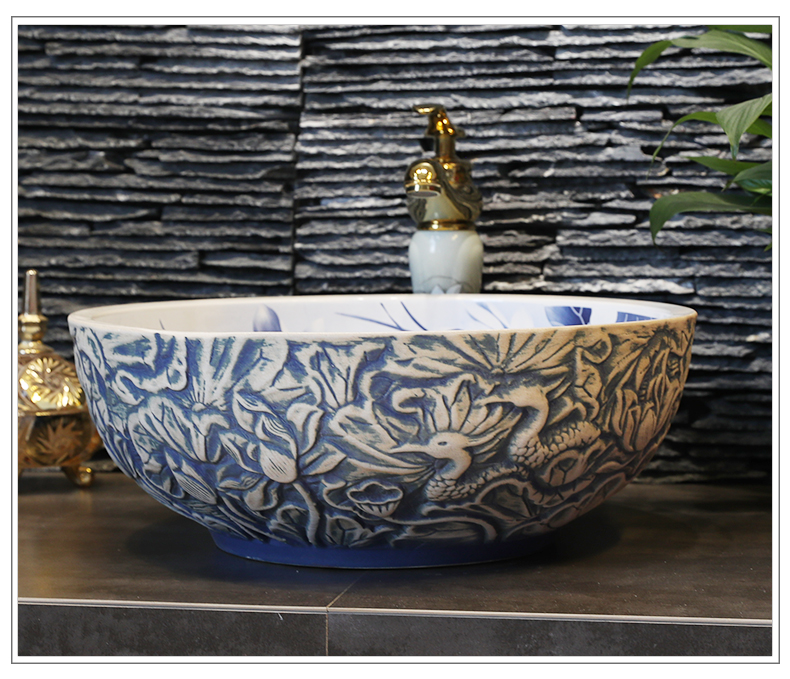 M letters birds on the ceramic basin sink checking classical art basin type toilet bowl lavatory sinks
