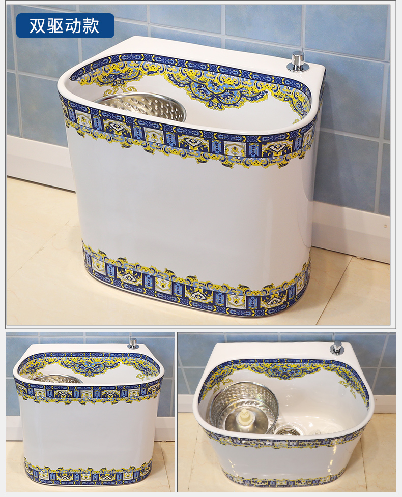 Jingdezhen ceramic ChiShi one mop mop bucket mop pool pool sewage pool under the mop bucket mop pool