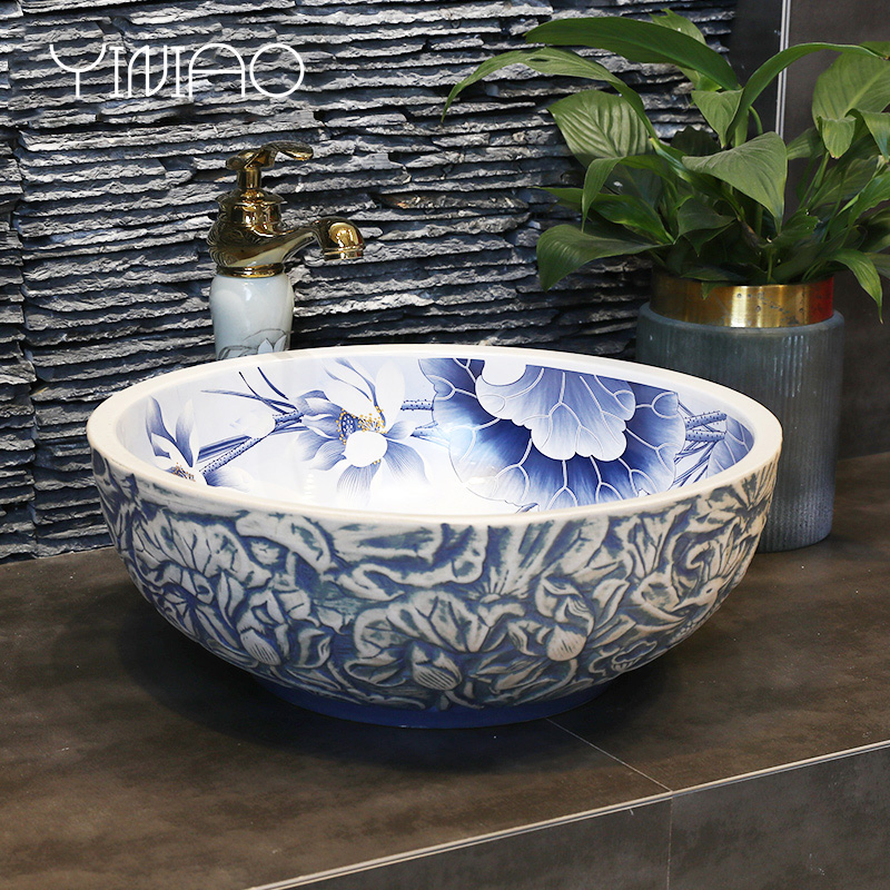 M letters birds on the ceramic basin sink checking classical art basin type toilet bowl lavatory sinks