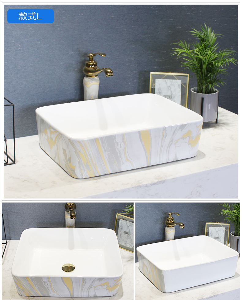 Jingdezhen stage basin sink single household northern wind lavatory basin basin art ceramics of the basin that wash a face