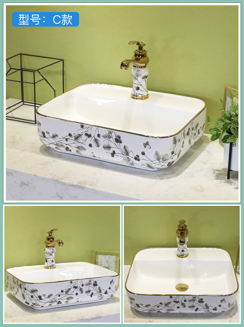 M letters birds on the butterfly ceramic basin sink single household lavatory basin in northern wind for wash basin basin