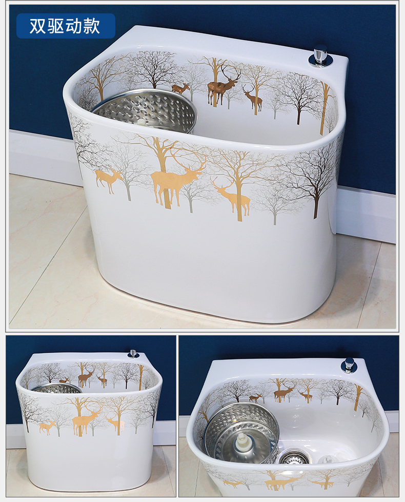 M letters birds for wash mop mop pool trough basin of household ceramics large - sized ceramic mop pool small balcony mop pool