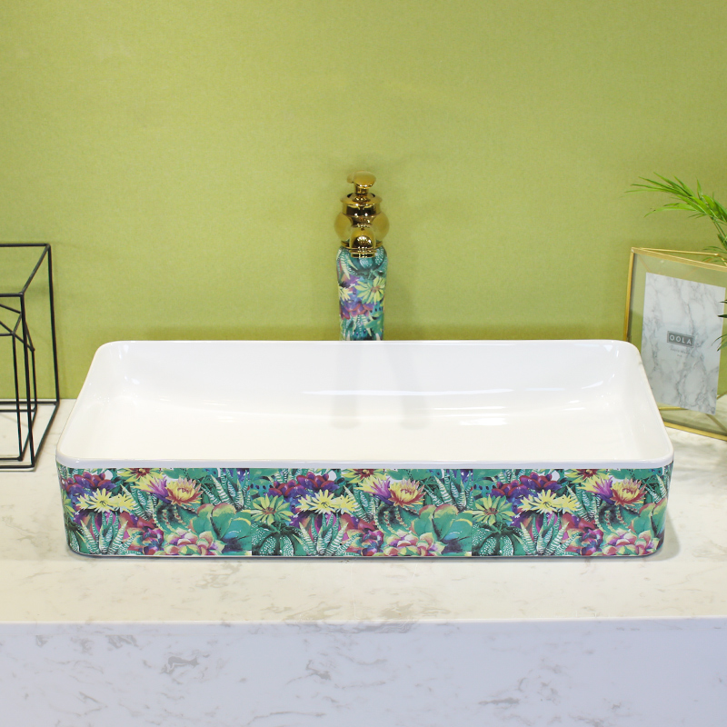 M letters birds sanitary ceramic household balcony art stage basin sink single toilet stage basin basin in northern wind