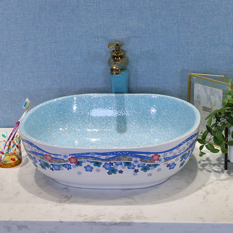 Jingdezhen Nordic stage basin sink household lavabo circular single ceramic basin of the basin that wash a face contracted