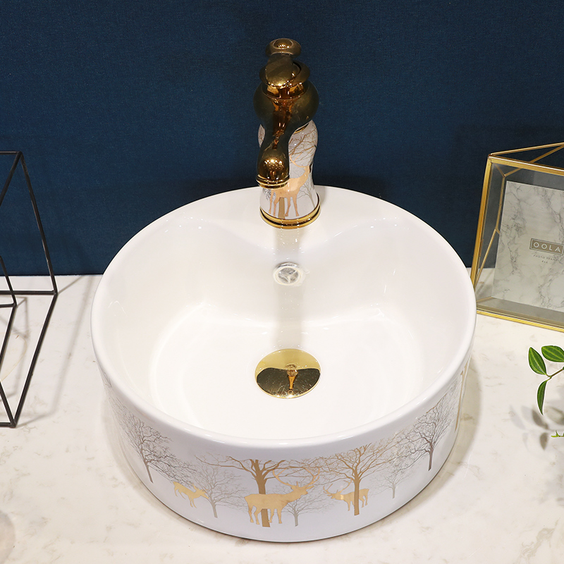 Basin of northern Europe on the ceramic lavabo square black contracted household bathroom European art Basin