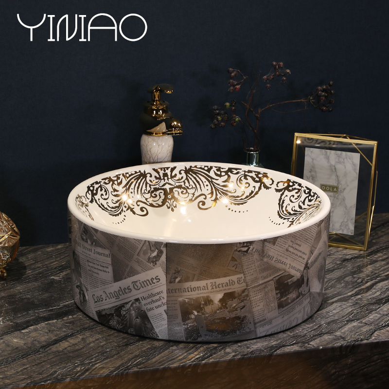 Jingdezhen stage basin contracted ceramic lavatory household toilet lavabo European art basin basin