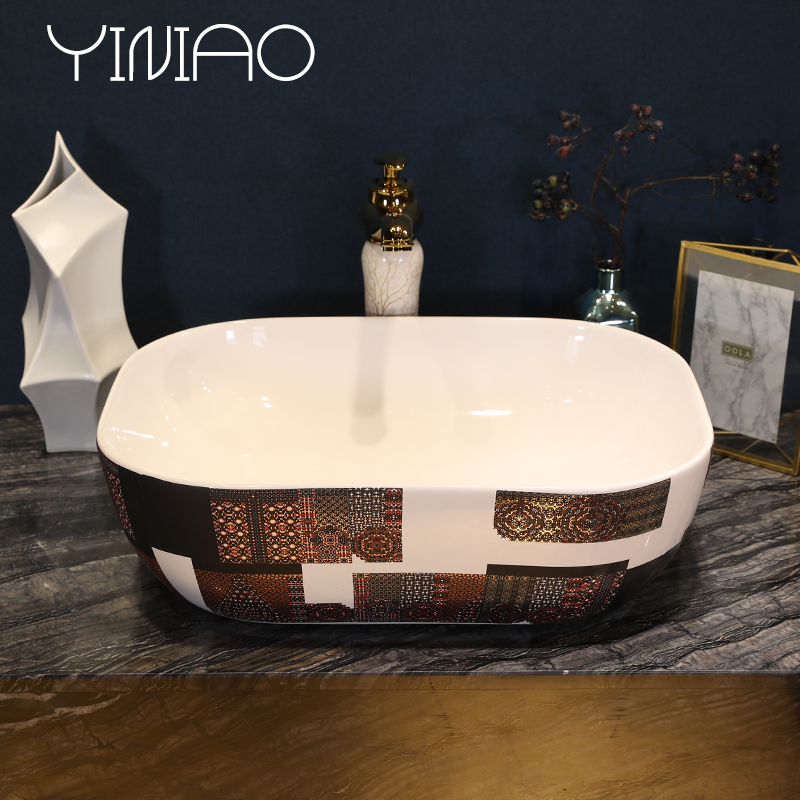 M letters birds European stage basin to jingdezhen ceramic lavatory toilet stage basin, art basin on the sink