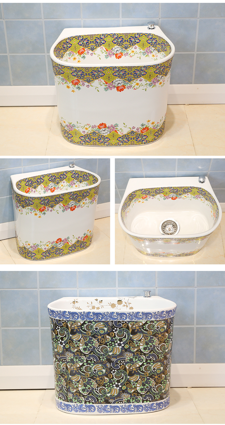 M letters birds mop mop pool bathroom floor balcony household mop pool ceramic wash mop pool trough basin