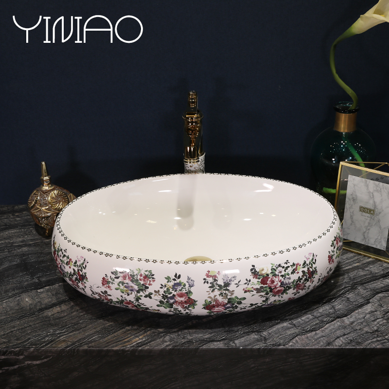 European pastoral basin oval American ceramic basin basin household art ceramic toilet stage basin