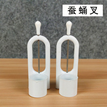 Embroidered yellow bird supplies utensils Indigo chin bird silkworm chrysalis fork bird cage accessories bird worm bowl worm jar