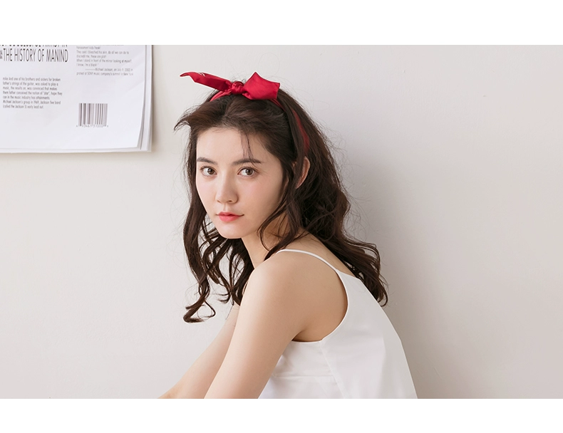 Jing Yun rửa mặt băng tóc rửa mặt trang điểm mặt nạ căng headband Hàn Quốc lụa lady headband mũ đỏ bộ mặc nhà