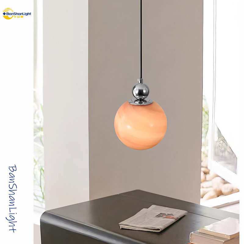 Французская ретро планета маленькая люстра Bauhaus light роскошная прикроватная лампа для спальни, проход, коридор, крыльцо, стеклянная подвесная лампа