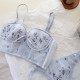 Rose Manor French Lace Embroidery Girls Bra Soft Steel Ring Small Breast Gathering Upper Breast Holding Underwear Set