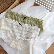 Gentle cream color soft soft soft glutinous sweet girl solid color low waist breifs cotton crotch comfortable and breathable 1713