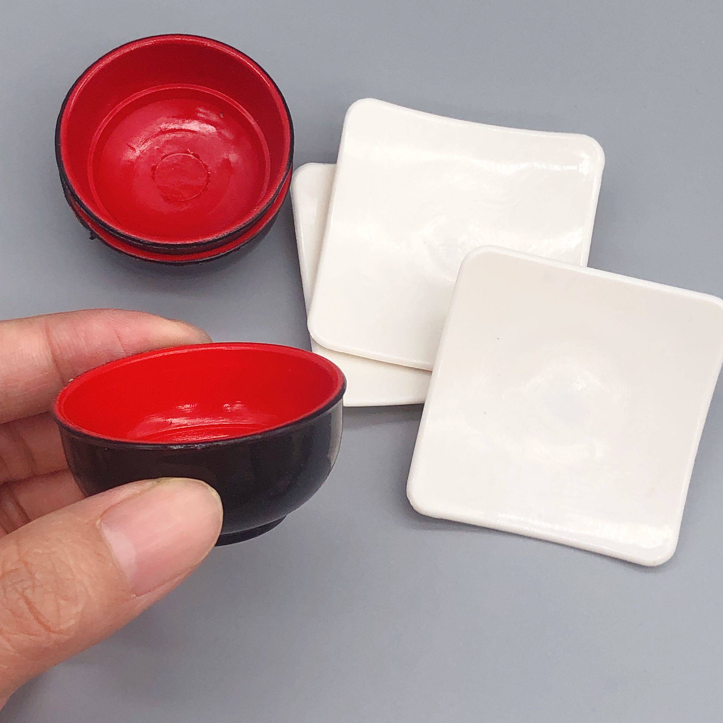 Play house toy simulation mini plate bowl miniature doll house accessories DIY food play handmade material accessories