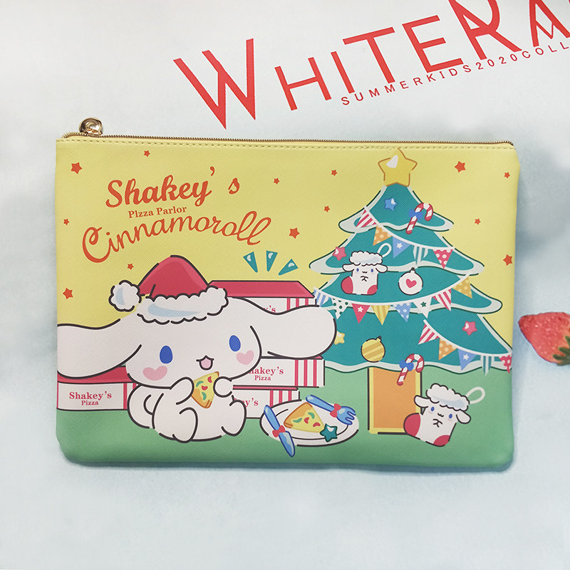 (A4 file bag) ZUI new Yugui dog Little white dog Christmas style PU cashier bag