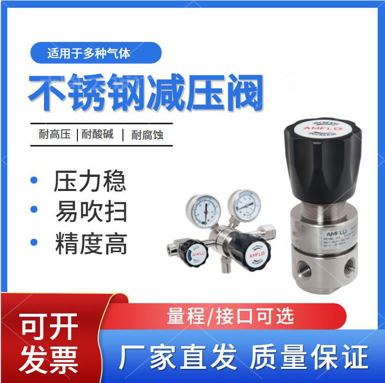 R41不锈钢高压减压阀 316L 减压器 R41LG 气路设计安装