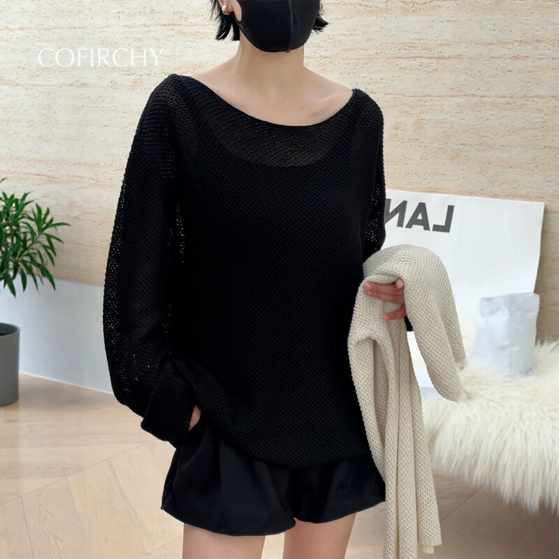 Shigelan Off-Shoulder Knitted Sweater 2026 Autumn New 01012 Lazy Style Loose Sunscreen Cover-Up H19 Shigelan Off-Shoulder Knitted Sweater 2026 Autumn New 01012 Lazy Style Loose Sunscreen Cover-Up H19