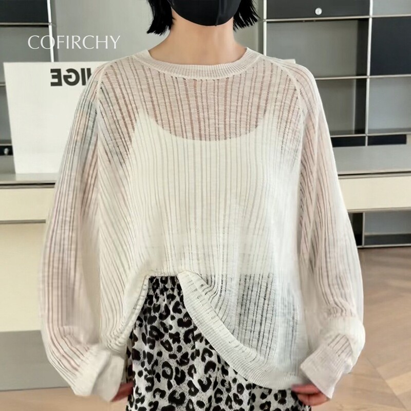 Cofirchy Poetryland Women's Clothing 88196 Summer 26 New Ribbed Hollow Knit Sweater Thin Lazy Style F07 Cofirchy Poetryland Women's Clothing 88196 Summer 26 New Ribbed Hollow Knit Sweater Thin Lazy Style F07