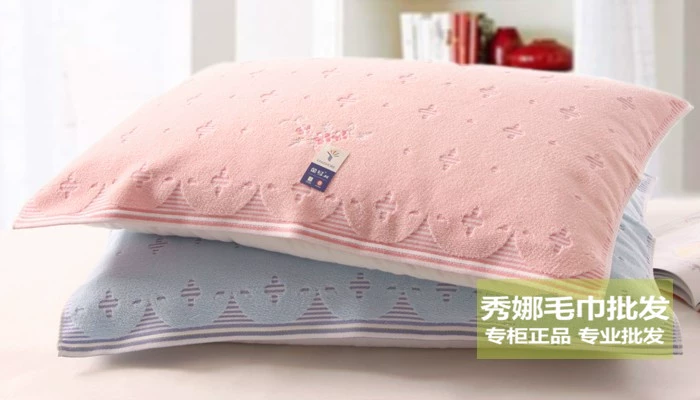 Bông gối bao gồm một cặp vận chuyển nạp Tăng dày vàng chính hãng số đề cập đến những người yêu thích satin phao cao cấp gối khăn thêu - Khăn gối khăn gối