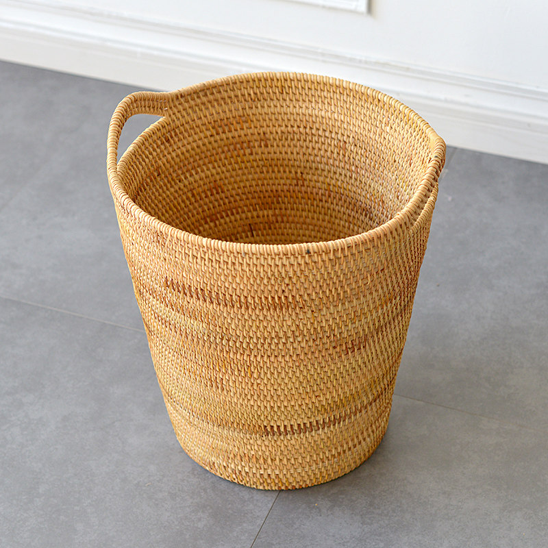 Natural Vietnam autumn Rattan woven straw dirty clothes storage basket basket toy storage basket washing basket dirty clothes bucket