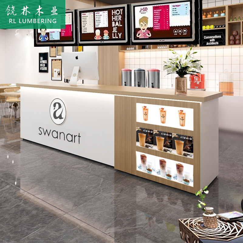 Simply modern milk tea shop bar beverage catering shop beverage shop beverage custom Creative Water Bar Front Desk