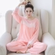 Bộ đồ ngủ cotton dài tay mùa xuân mỏng phù hợp với quần nữ mùa hè quần hai lớp sợi gai dầu nhà quần áo cotton cỡ lớn đồ bộ mặc nhà bằng vải thun