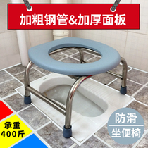 Non-slip pregnant woman elderly stool Patient stool Stainless steel adjustable height toilet stool Mobile toilet