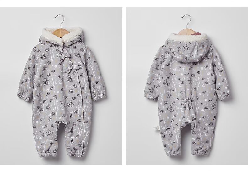 Cotton Church mùa thu và mùa đông cho người mẫu cộng với nhung jumpsuit dày cho bé bộ khủng long