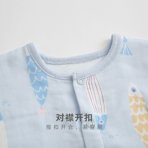 Детская хлопковая марлевая тонкая летняя одежда, пижама, боди