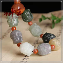 Chongyu Hetian Jade Hetian Jade multi-treasure hand string