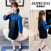 Girls fashion dress spring girls spring princess skirt foreign style spring and autumn 6 children 7 net red 8 tide 9 years old